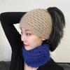 Gorro de Lana Tejida para Otoño e Invierno, Gorro de Piña, Gorro Hueco, Protección Cálida para las Orejas, Gorro de Doble Uso que Puede Usarse como Calentador de Cuello, Material Versátil