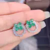 Venta al por mayor de fábrica Populares Pendientes de Esmeralda Natural Plata S925 Incrustados Piedra Principal 3*4 Joyería de Lujo Venta Directa de Fábrica