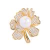 Moda diseño de alta gama broche de flor lleno de cuentas de circonio pines exquisitos atmósfera elegante corsage para ropa venta al por mayor