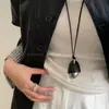 Colar Pingente Pinha de Metal Simples Estilo Blogger Ins Coreano Corda de Couro Corrente Longa para Suéter Acessórios Corrente
