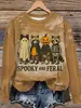 Ropa Exterior Nueva Transfronteriza para Mujer Otoño e Invierno Sudadera Estampada de Halloween Sudadera de Halloween Chaqueta Sudadera