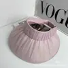 Muñeca de Tela Estilo Coreano Plisada Ala Ancha Protección UV Gorra Vacía Enrollable Portátil Sombrero de Sol para Exteriores de Verano