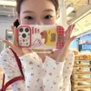 Yuli Park ins lindo estilo curativo oso de gelatina de crema tridimensional apto para 17pro Apple 15/16