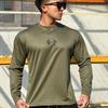 Camiseta deportiva de otoño para hombre, nueva camiseta de fitness con cuello redondo y malla de manga larga para correr