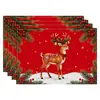Amazon Manteles Navideños Muñeco de Nieve Árbol de Navidad Manteles Decoración de Mesa de Comedor Occidental Manteles Aislantes Fiesta Navideña