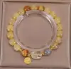 Pulsera de Cristal Dorado Natural Piedra Lunar Cristal Pulsera de Ojo de Tigre que Traga Oro Hilo de la Fortuna para Novia Regalo
