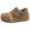 Botas de Nieve de Invierno para Mujer con Aumento Interno de Altura 2026 Nuevas Planas Antideslizantes Felpa Engrosadas Cálidas Zapatos de Algodón Birken