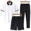 Camisas Polo de Manga Corta para Hombres de Edad Media y Mayores de Verano, Pantalones Casuales, Conjuntos de Tres Piezas para Hombre, Trajes de Verano para Papá de Edad Media, Dropshipping
