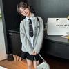 Conjunto de Dos Piezas con Camisa de Manga Larga 2025 para Niños Mayores Estilo Coreano Ropa de Otoño para Niñas Estilo Extranjero Nuevo Cárdigan de Punto Primavera y Otoño Estilo Preppy