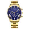 Explosiones de comercio exterior moda tres ojos seis agujas calendario reloj de hombre reloj de hombre correa de acero reloj de cuarzo fabricantes una generación de cabello