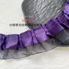 Renda plissada de tule de poliéster de dupla camada de 4 cm para acessórios de vestuário, barra de saia, punhos, renda de suporte para saia DIY feita à mão