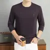 Sudadera de peso pesado de alta calidad para hombre, nueva colección otoño 2026, cuello redondo, camiseta base estampada casual para hombre