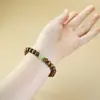 Pulseira de Jacarandá e Sândalo com Contas Originais de Bambu em Duplo Círculo, Simples e Versátil, Adequada para Homens e Mulheres, Pulseira de Joia para Casais