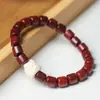 Cuentas de Barril de Sándalo Rojo para Pulsera Estilo Danza del León DIY, Tamaño 8x8, Cuentas de Oración Unisex, Fabricante de Joyería Decorativa