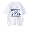 Camiseta de Manga Corta Estilo Coreano de Dibujos Animados Snoopy, Atuendo Unisex para Pareja, Top Versátil de Moda Elegante, Transpirable