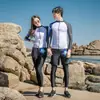 Traje de Buceo Nuevo para Mujer Pareja Manga Larga Traje de Baño para Medusas Hombres y Mujeres Dividido con Cremallera Pantalones con Protección Solar Traje de Snorkel Exhibición
