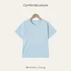 Camiseta de Verão Infantil de Manga Curta, Algodão Floco de Neve, Leve e Respirável, Camisetas Masculinas e Femininas, Camisetas Básicas Gola Redonda, Camisetas de Bebê