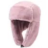 Chapéu Lei Feng Quente de Inverno para Homens e Mulheres Proteção contra Frio ao Ar Livre Pelo de Coelho Moda Casual Ciclismo Chapéu com Proteção para Orelhas Chapéu de Algodão