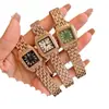 Nova Moda Kajia Moda Relógio Quadrado Feminino com Mostrador Pequeno Cravejado de Diamantes, Pulseira de Aço Leopardo, Quartzo, Modelo Feminino Estudante Atacado