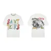 Saint Vintage Streetwear Americano Camiseta Holgada Vtg de Manga Corta para Hombre Camiseta Estampada Letra Retrato Camiseta Street