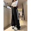 Calça Jogger Retro Americana com Listra Lateral Feminina Primavera Outono Cintura Alta Emagrecedora Solta com Caimento Comprimento Total Casual Perna Larga Calça Longa
