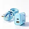 Cable de datos azul de carga súper rápida, set de dibujos animados extralargo, adecuado para Apple, Android, Huawei, Honor, Xiaomi, VIVO