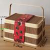 Nueva caja de regalo grande de bambú Zongzi para Año Nuevo, cesta de bambú, embalaje para huevos, alimentos, productos nativos, artículos de Año Nuevo, caja de regalo portátil