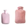 Suministrado directamente por el fabricante: bolsa de agua caliente para calentar el estómago, calentador de manos, adecuado para estudiantes mujeres, con forro de felpa para terapia de calor abdominal, hecho de silicona
