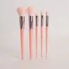 Set de 5 Brochas de Maquillaje de Fibra Ultra Suave, Herramientas de Belleza para Polvo Nude, Brocha para Polvo de Niña, Brocha para Ojos, Herramientas de Belleza