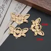 Estilo Antiguo DIY Aleación Goteo de Aceite Poroso Mariposa Flor Accesorios Dinastía Han Cheongsam Hecho a Mano Horquilla Corona para el Cabello Material Accesorios