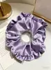 Venta Directa de Fábrica Scrunchie de Satén y Encaje Atmósfera Elegante Scrunchie Negro Goma para el Cabello Diadema Scrunchie