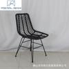 Silla de Comedor de Hierro y Ratán Moda Nórdica Silla Sencilla Hueca de Alambre de Hierro Muebles para Sala de Estar Herrería Mesa y Silla de Comedor de Ratán Casual