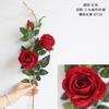 Arco de Pared con Flores Artificiales de Rosa de 3 Cabezas Flores Falsas Ins Terciopelo Capullos de Flores Multicabezal Fabricante Transfronterizo Alta Simulación Romántico