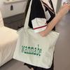 Bolsa de Lona de Nylon para Estudiantes Universitarios Clase Simple Combinable de Hombro para Mujer Verano 2025 Nueva Bolso Tote de Gran Capacidad