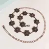 Cadena de Cintura Retro de Cobre Rojo Grabado Transfronteriza Accesorio para Mujer Cadena de Flores Cinturón de Cintura Decoración Moda Falda Vestido Metal