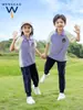 Uniforme escolar de ensino fundamental terno primavera e outono roupa esportiva conjunto de três peças uniforme de classe para crianças do primeiro ano uniforme de primavera e outono para jardim de infância