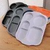 Plato para estudiantes de paja de trigo engrosado cubiertos de compartimentos de comedor anticaída antiquemaduras plato de arroz multi-compartimento logo