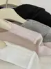 Oferta Especial~ Camiseta Feminina Decote Redondo Manga Curta Ombro a Ombro com Renda, Novo Design Primavera/Verão, Cor Sólida