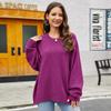 Suéter de Mujer Transfronterizo Estilo Perezoso Otoño e Invierno Diseño Holgado Suéter Base Suéter Cuello Redondo