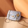 Bolso Pequeño de Bola Dorada 2025 Nuevo Bolso Cruzado Cuero Genuino Pequeño Estilo Chanel Moda Acolchado Cadena Bolso Popular de Hombro para Mujer