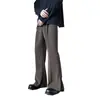 Pantalones Rectos de Pierna Recta, Holgados, con Solapa Dividida, Estilo Americano, para Hombre, Primavera y Verano; Pantalones Largos Casuales de Color Sólido, Holgados, para Mujer, Estilo Simple Retro Coreano