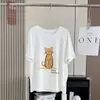 ¡Suave y amigable con la piel! Nueva camiseta de manga corta con estampado de gato divertido y suelto estilo coreano para principios de otoño, capa base para mujer