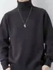 Suéter de Cuello Alto Directo de Fábrica para Hombre Otoño Invierno Color Sólido Capa Base Tejido Tendencia ins Estilo Coreano Suéter de Lana Holgado