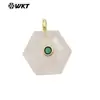 Wt-P2043 Colgante Geométrico Hexagonal de Piedras Preciosas de Colores e Circonitas Pequeñas Incrustadas Accesorios de Joyería al por Mayor