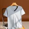 Camiseta de Manga Corta de Algodón de Seda Blanca de Gama Alta para Mujer, Nuevo Estilo Verano 2026, Cuello Redondo, Corte Holgado, Top de Algodón Puro