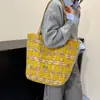 Moda Otoñal Cuadros Retro Bolso de Hombro Estilo Coreano Bolso Tote de Gran Capacidad Bolso de Moda Bolso de Mano para Viajero
