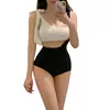 Maiô feminino novo sexy de alça única costas nuas modelador estilo ins para banho