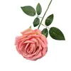 62CM de largo, 12CM de diámetro, rosa de terciopelo artificial, tallo único, rosa de terciopelo de tacto suave, ramo decorativo, flor artificial
