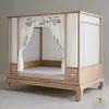 Cama com Estrutura da Dinastia Song Nova Cama Ba Bu Chinesa Cama com Estrutura de Madeira Maciça Cama com Dossel Antiga das Dinastias Ming e Qing Cama de Casal Personalização