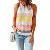 Tops Color Block Europeus e Americanos 2026 para Mulheres, Novo Estilo Transfronteiriço de Verão, Suéter Colete Tricotado Color Block Patchwork de Algodão Amazon